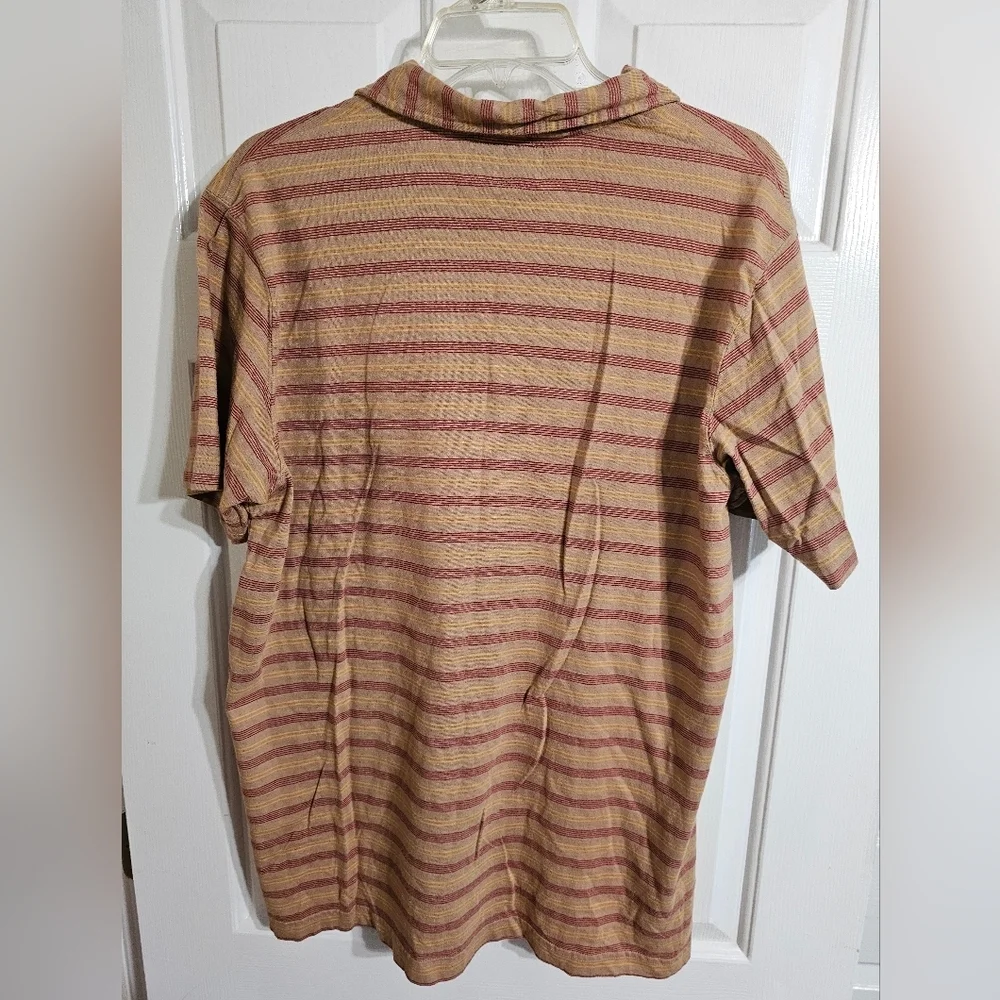 Abercrombie & Fitch Men’s XL Striped Polo Tan Cotton Y2K Preppy Retro Heritage - Picture 3 of 6